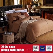 100% algodón 300TC Satin Piping Hotel Marca Ropa de cama
